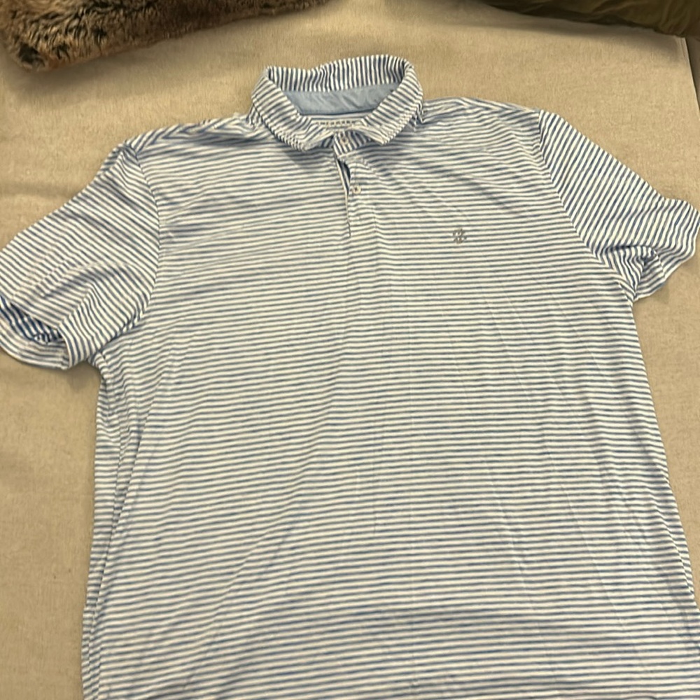 XXL Izod Blue and White Golf Stretch Polo